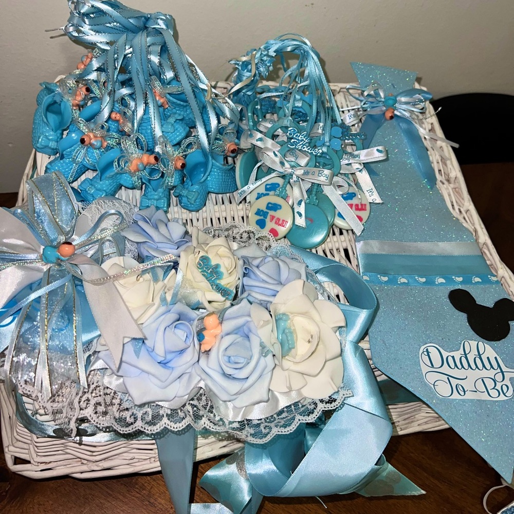 Baby Shower Boy Necklaces, Belt, and Tie Set